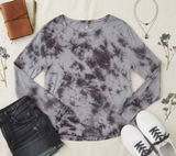 American Eagle‎ Soft & Sexy Grey Tie Dye Long Sleeve Top L Photo 0