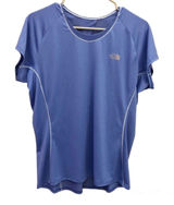 North Face Flash Dry Active Keyhole Cutout Short‎ Sleeve Shirt Blue Large Photo 0