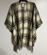 Woolrich Woman's Blanket Wrap Shawl Poncho One Size Multicolored Plaid‎ Fringe Photo 0