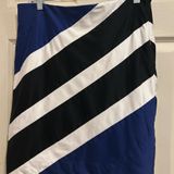 White House| Black Market Black, Blue, and White Striped Pencil Skirt - size 8 Photo 0