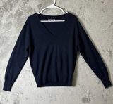 White‎ + Warren 100% Cashmere Navy V Neck Pullover Sweater Women's XS Classic Photo 0