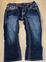 Rock Revival clover Women's Dark Blue Capri crop cropped jeans denim Photo 0