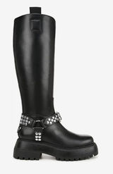 Circus by Sam Edelman Hayes Metal / Black Platform Boot Size 9M Photo 0