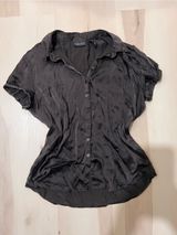 VTG NY&Co Women Medium Black 90s Y2K Grunge Office Siren Silk Blouse Top Photo 0