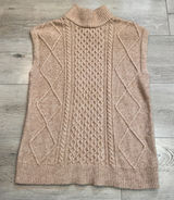 Sincerely Jules Xsmall XS Sleeveless Sweater‎ Knit Mock Neck Cable Knit Vest Photo 0