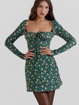 House‎ of CB Malika Green Floral Corset Mini Dress Size S Photo 0