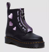 Dr.Martens 1460 ZIP HEART VIRGINIA SATIN LUX LACE UP BOOTS black sz 7 Photo 0