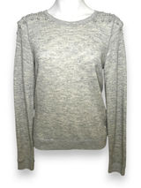 ABERCROMBIE FITCH Gray Crew Neck Sweatshirt Pearl Beading Embellished Small‎ ANF Photo 0