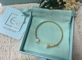 E newton Stretch Bracelet with Double White Pearls Photo 0