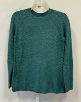 FatFace Teal Green Waffle Knit Raglan Sleeve Sweater US 4 EcoVero Viscose Blend Photo 0