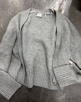 Abercrombie & Fitch Light Gray Open-Front Knit Cardigan Photo 0