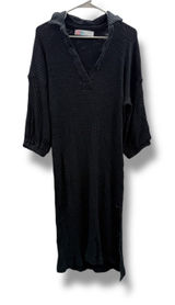 Free People Pacific Dress Women's Large Black Gauze Midi Casual Relaxed Boho Photo 0
