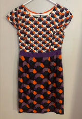 Boden Cream‎ and Orange Dress Photo 0