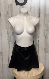 Akira Faux Leather Pleated Mini Skirt Womens S Black High Waist Clubwear Photo 0