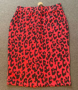 Red cheetah prints pencil skirt Photo 0