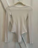 American Eagle White Long Sleeve Bodysuit Photo 0