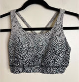Lululemon Energy Bra Size 4 Grey Black Zebra Print Strappy Back Sports Bra Photo 0