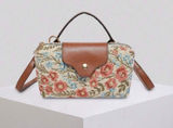 Women's Fabric Nylon Mini Crossbody Bag, Floral Pattern, Magnetic Snap Closure, Casual Cute Fashion Handbag Photo 0