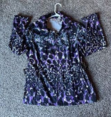 Zengery purple and black leopard print raincoat size (2)‎ large Photo 0