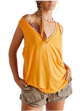 Free People We The Free Moon Dance Tank‎ Carrot Ginger Orange NWT Medium Photo 0