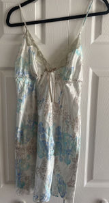 California Dynasty Floral Satin Chemise Nightgown Women Dainty Size Medium Slip Photo 0