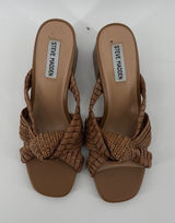 Steve Madden Braided Tan Slide Heels size 8M Photo 0