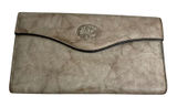 Buxton Vintage Leather Clutch Wallet Organizer Beige Coin Purse Snap Closure‎ Photo 0