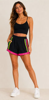 ✨ Fantastic‎ Fawn Black Sequin Trim Shorts Small NWT Festival Party Shorts ✨ Photo 0
