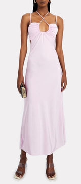 ALC Frank NWT‎ Lavender Lilac Purple Halter Neck Cutout Smocked Midi Dress Womens 8 Photo 0