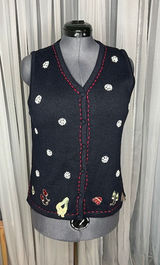 Christopher & Banks Christmas winter sweater vest snowflake mitten hat scarf Photo 0