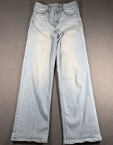 Old Navy Wow Wide Leg Jeans Womens 4 Blue Light Wash High Rise Stretch Denim Photo 0