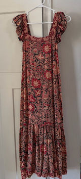 Love the Label Anthropologie Floral Ruffle Sleeve Dress XS Photo 0