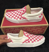 VANS off the wall checkerboard pink slip on shoes sneakers women’s 8 new Photo 0
