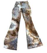 Urban Renewal Urban Outfitters Tie Dye Flare Pants Brown Grey High Rise Size M Photo 0