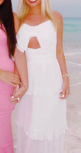 Bow ruffle White Maxi Dress  Photo 0
