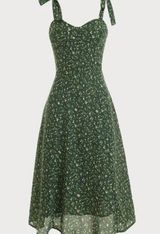 RIHOAS The Floral Tie Straps Midi Dress Photo 0