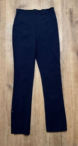 Halara |‎ Navy Blue Snap Ankle High Waisted Pintuck Straight Leg Pants, Size S Photo 0