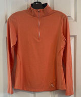 Rhoback Long Sleeve Quarter-Zip Pullover in‎ Coral Photo 0