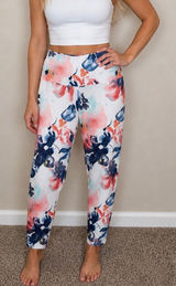 Balance Collection Watercolor Floral High-Waisted‎ Leggings Size L Photo 0