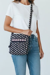 Vera Bradley Black Paisley Hipster Classic Crossbody or Shoulder Bag Photo 0