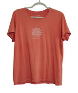 Life is Good Women's Large Shine On Sun Graphic Tee Coral Orange Shirt Outdoors Photo 0