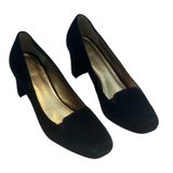 Circa Joan & David CJ Voyageur Black Suede Block‎ Heel Pumps 8.5M Classic Shoe Photo 0