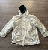Outbrook Fleece Lined Rain Jacket Womens Medium Cream Hooded Utility Coat Photo 0