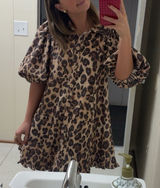Cheetah Mini Dress Brown Photo 0
