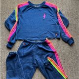 Aviator Nation Bolt Embroidery classic cropped crew sweatshirt and sweat pants Photo 0