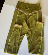 Buffbunny Collection Leggings Women's Small Olive Green Pink Contrast High Rise Photo 0