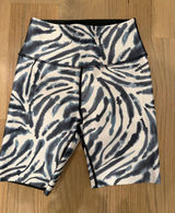 Good American Black & White Zebra-Print High-Rise Bike Shorts Photo 0