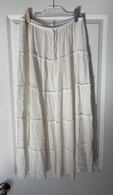Garage White Long Tiered Gauzy Maxi Skirt Size Medium Photo 0