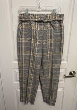 Ann Taylor Plaid Tweed High Rise Belted Dress Pants Photo 0