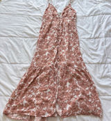 Abercrombie & Fitch Floral Linen Blend Maxi Dress Terracotta XLT Cottagecore Photo 0